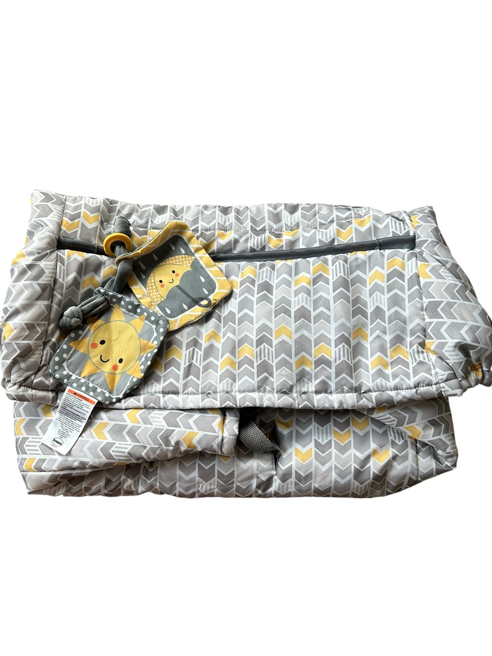 Boppy Shopping Cart & High Chair Cover Sunshine Gray Chevron Pattern